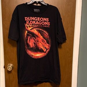 Dungeons & Dragons Black T-Shirt with Red Dragon Design Size 3XL
